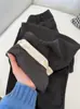 Calça Larga de Fleece Fino Outono/Inverno Estilo Preguiçoso Solta Caimento Fluido Perna Larga Calça Feminina que Cobre o Quadril Versátil Solta Temperamento Calça Longa de Perna Reta