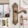 Cerradura de Puerta de Dormitorio Estilo Europeo Cerradura de Puerta Interior Sin Taladro Cerradura de Puerta Doméstica Puerta de Madera Manija de Puerta Universal Reemplazo de Cerradura de Puerta Vieja