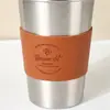 Taza de Acero Inoxidable de 350 ml Aislada Antideslizante Funda de Cuero PU Engrosada Logo Personalizado Resistente a Altas Temperaturas Cuero PU Personalizado