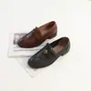 Otoño 2024 Estilo Británico Piel de Vaca de Primera Capa Hebilla Zapatos Pequeños de Cuero Estilo Británico Retro Slip-on Zapatos para Mujer Mocasines