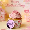 Decoración de Pastel Día de la Madre Feliz Estilo Ins Transfronterizo Mamá Súper Espejo Acrílico Grabado Láser Pieza Redonda