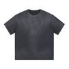 Camiseta Básica de Manga Corta de Algodón Puro Lavado a la Piedra Estilo Retro Europeo y Americano Suelta 300G Color Sólido para Hombres y Mujeres