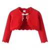 Cardigã de Malha com Botões Estilo Coreano para Meninas, Primavera/Outono Transfronteiriço, 1-14 Anos, Perfeito para Looks de Férias com Saias, Xales e Suéteres