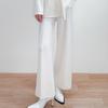 Pantalones clásicos de todo fósforo con cintura elástica y cuatro agujas planas, pantalones de pierna ancha para otoño e invierno, nuevos pantalones rectos de punto de cachemira pura que adelgazan a las mujeres