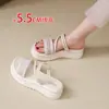 Sandalias de Moda Estilo Hada con Tiras Cruzadas y Punta Abierta para Mujer, Novedad Verano 2026 Sandalias de Doble Uso con Suela Gruesa para Aumentar la Altura para Combinar con Vestidos, Zapatos de Playa