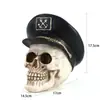 Suprimento transfronteiriço caveira caveira resina caveira artesanato ornamentos personalidade polícia americana animais caveiras Halloween
