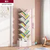 Estante de armazenamento em forma de árvore, estante de armazenamento de vários níveis para sala de estar de piso, estante estreita simples, estante de armazenamento integrada montada na parede