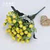 Atacado 6 Garfos 36 Botões flores artificiais Botão de Milão pequeno Botão Mei 6 Botões de Milão Mini pequeno botão em vaso decorativo flores falsas