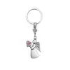 Chaveiro de Liga Metálica com Coração Criativo de Strass, Anjo, Elfo - Presente para Casal, Lembrança de Casamento, Aniversário