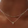 Collar de Moda Transfronterizo Europeo y Americano Versátil en Capas con Iniciales y 26 Colgantes, Nuevo Estilo para Mujer 2024 para Superponer