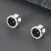 Brillante Pinza Magnética para Oreja Hombres Hip-Hop Viento Frío Racimo de Cristales de Arena Pendientes de Lujo Ligero Distintivos Pendientes Sin Dolor