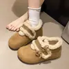 Nuevos y versátiles zapatos de algodón estilo Birkenstock de 5 cm, engrosados y forrados de felpa para mayor calidez, con una plantilla oculta para aumentar la altura, zapatos de invierno cálidos y mullidos para mujer, 2026