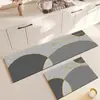 Tapete de Chão de Terra de Diatomáceas Estilo Nórdico Fácil de Cuidar, Absorvente de Água e Resistente ao Desgaste Tapete de Pé Longo em Tira, Resistente à Sujeira Doméstica e Antiderrapante Tapete de Chão para Cozinha