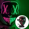 Em Estoque Amazon Halloween Máscara Bicolor El Luz Fria Ktv Festa Dançante Assustadora Fluorescente Ultra-Fina Brilhante