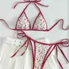 Biquíni Sexy Floral Exportação Europeia e Americana 2026 Maiô Feminino de Três Pontos com Alças Super Expostas e Corte