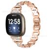 Para Fitbit versa3/sense pulseira inteligente versa4 pulseira de diamante de metal diamante oval