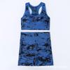 Ropa de Yoga Tie-Dye Transfronteriza Set de Ropa Interior Deportiva para Exterior a Prueba de Golpes de Secado Rápido para Mujer Sujetador Shorts Traje de Fitness Pantalones