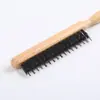 Nuevo peine de estilizar con cerdas de jabalí y dientes finos para peinar el cabello, mango largo y esponjoso, cola puntiaguda, adecuado para recogidos y rizos, peine masajeador del cuero cabelludo