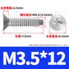Tornillo autorroscante de cola de corte transversal de acero inoxidable 304, tornillo autorroscante de cola de fresado de cabeza avellanada M2M3M4M