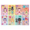 8 Pegatinas Holográficas para Niños Manual de Rompecabezas DIY Pegatinas de Cara Cambiante de Papá Noel y Reno Pegatinas Láser Navideñas