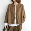Ropa de Abrigo para Primavera y Otoño Mujer Holgada Versátil Casual Chaqueta Ropa Exterior Top Corto Principios de Otoño Delgado Color Sólido Manga Larga Cárdigan