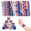 Decorações de Pulseiras de Fita para Festa do Dia da Independência Americana em Desenho Animado Transfronteiriças, Pulseiras de Bater para Festa do Festival da Bandeira