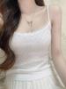 Camisola de Encaje Estilo Deseo Puro para Mujer Verano Ajustado Top Corto Ajustado Sentido del Diseño Nicho Ropa Exterior Moda Interior