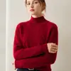 Suéter Grueso de Cachemira de Tres Capas para Mujer Otoño/Invierno 2026, Cuello Alto Medio, Tejido de Punto Trenzado Holgado, Suéter Básico Jersey de Lana de Cabra Color Sólido