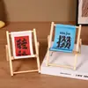 Silla de Playa de Buena Suerte Estilo Nuevo Soporte Perezoso para Teléfono Mini Adorno Divertido Artesanía de Madera Decoración Creativa