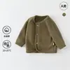 Ropa de salida, ropa para niños, abrigo clase A para bebé, ropa para lactantes, prendas de punto, cárdigan de otoño para niños, top estilo coreano, suéter