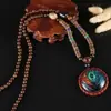 Collar de Xizang Más Vendido Versátil para Hombres y Mujeres Estilo Étnico Vintage Cadena de Lana Accesorios para Ropa Larga de Algodón y Lino Viaje de Madera