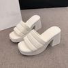 Leves e Luxuosas, Chinelos Plataforma para Mulheres, Verão para Usar na Rua, Sapatos Antiderrapantes, Sandálias Femininas da Moda de Salto Alto e Sola Grossa para Meninas