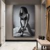 Amazon Caliente Blanco y Negro Belleza Sexy Pintura Decorativa Hotel Famoso Cabecera Pared de Fondo Lienzo Pintura Núcleo 3081