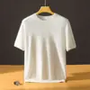 Suéter Cálido de Manga Corta Ajustado Suave 100% Cachemira Pura para Hombre con Cuello Redondo