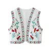 Venta al por mayor de ropa para mujer estilo europeo y americano transfronteriza, estilo étnico, diseño versátil de alta gama, chalecos bordados de nicho