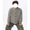 Suéter cárdigan perezoso de punto de alta gama para hombre, moda moderna, bloques de color, rayas blancas y negras, chaqueta casual versátil