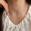 Collar Patchwork de Corazón de Plata de Ley S925 para Mujer, Ins Simple de Moda Versátil Pequeño Delicado Apilable Nicho Exquisito Gargantilla