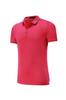 Camisa polo de negocios para grupo, estampado bordado, borde color perla de imitación seda de morera, rojo ciruela, manga corta, cuello de solapa