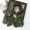 Primavera y Verano Nuevo Bufanda Larga de Color Sólido Rayón Seda Dorada Seda Plateada Bufanda de Seda Brillante Chal Turbante Largo Monocromático para Mujer Venta al por Mayor
