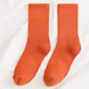Meias Femininas para Outono e Inverno, Meias Folgadas de Algodão Cor Sólida, Meias Femininas Estilo Ins da Moda, Meias Longas de Meia Panturrilha Altamente Elásticas Esportivas Estilo Japonês