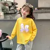 Camiseta de Manga Larga de Dibujos Animados para Niña Nueva Moda Primavera y Otoño 2026 Top Infantil de Cuello Redondo Camiseta Básica de Algodón Puro para Niña Pequeña