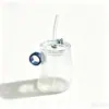 Taza redonda rayada divertida, vidrio simple de borosilicato alto, taza linda de gran capacidad, taza de café y leche para el hogar moderna y simple