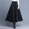 2022 falda larga falda de gran vuelo falda línea A cintura alta adelgazante versátil estilo coreano talla grande mujer cuatro estaciones vestido de baile