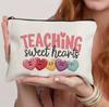 Bolsa cosmética con estampado en inglés para el Día del Maestro Transfronterizo, para guardar a mano, perezosa, portátil, bolsa de viaje, neceser