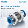 Conector de Engate Rápido FESTO NPQE-D-Q10-E-P10 Conector de Tubulação Industrial Original Genuíno Em Estoque