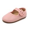 Novos Sapatos de Couro Infantis de Verão Cor Doce Colorida Solado Macio Fivela Quadrada Sapatos de Princesa Velcro Sapatos de Couro para Meninas 1609
