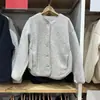 Chaqueta Cardigan de Mujer 26 Estilo Otoño/Invierno Lana de Cordero Sintética Polar Cuello Redondo Manga Larga Cálida Casual Ropa de Abrigo 479616