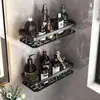Estante de Almacenamiento Cuadrado para Baño Sin Taladro, Estante para Baño, Estante de Almacenamiento Montado en la Pared para Artículos de Tocador y Lavamanos