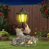 Luz Solar para Exteriores Feliz Gallo Transfronteriza Estatua Adorno Luz Decorativa para Hogar Exterior Patio Camino Césped