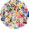 50 Adesivos de Grafite de Princesa de Filme de Desenho Animado Decoração de Mala de Motocicleta Adesivos Removíveis à Prova d'Água Venda por Atacado